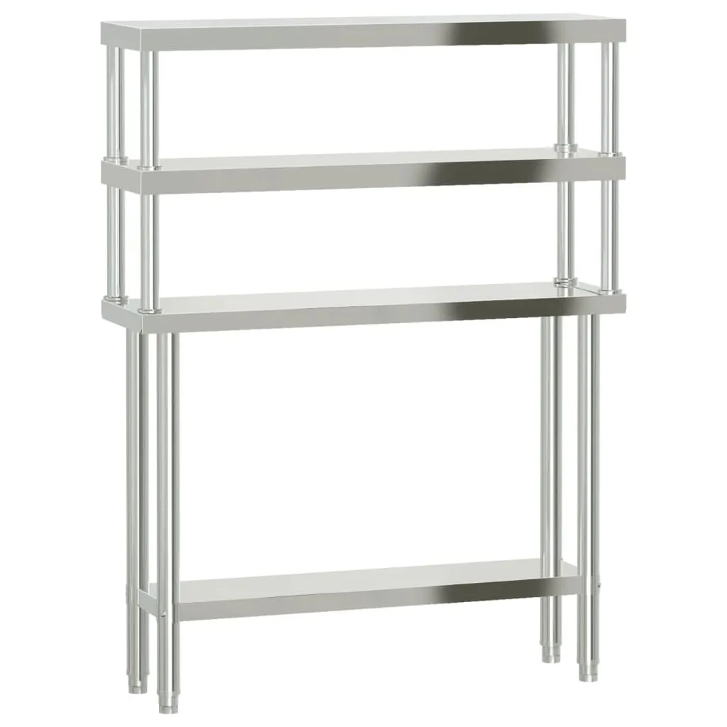 Table de travail cuisine inox avec étagère 110cm - Plan de travail pro