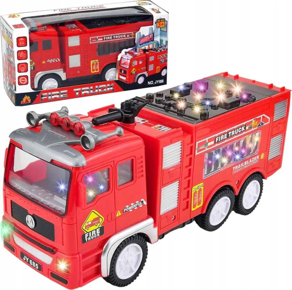 Grand Camion de Pompier Jouet Interactif Jy685 avec Sons et Gyrophares