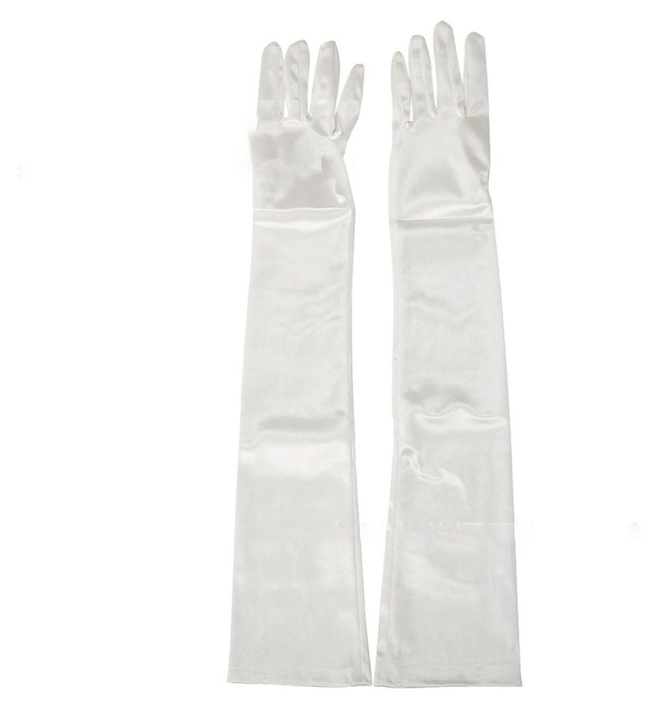 1 Paar superweiche, elastische, farbechte und waschbare Hochzeitshandschuhe aus Satin in leuchtenden Farben. Die langen, dekorativen Satinhandschuh...