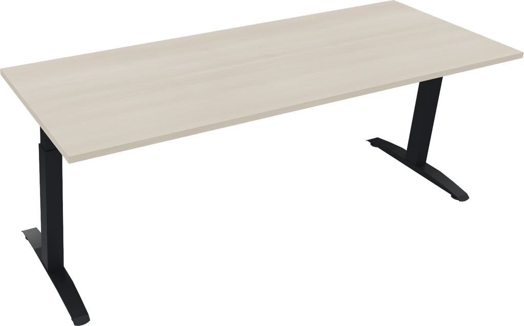 Schreibtisch Kufe Einzels. Quadrat B2000xT700xH650-850 an/Akazie hell