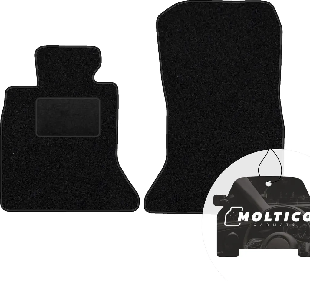 moto-MOLTICO Tappetini anteriori auto Velours Tappetini auto neri Set 2 pezzi adatto per BMW Serie 5 F10 F11 2010-2013