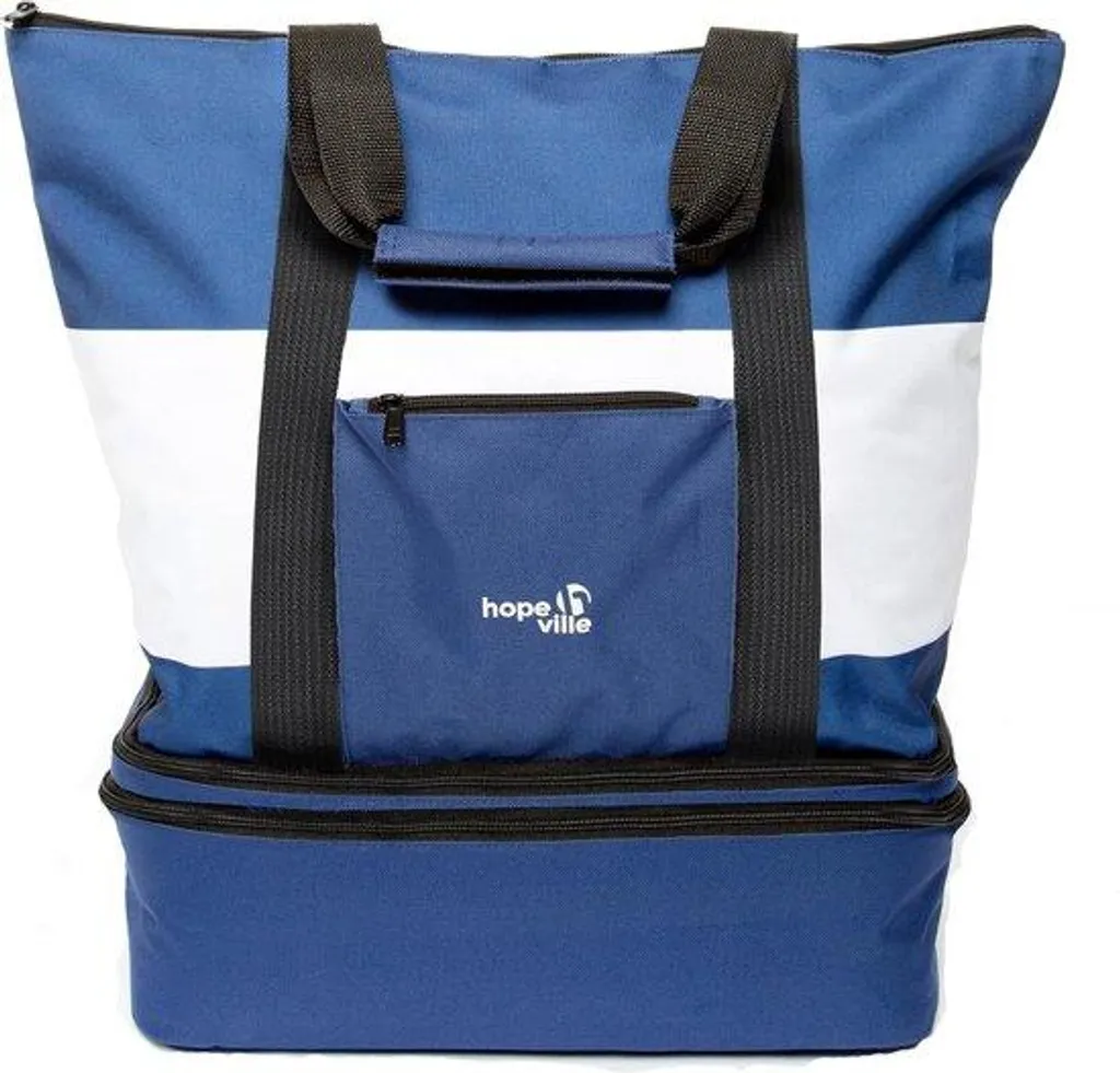 Cabas de plage XXL bleu imperméable idéal pour pique-nique et loisirs