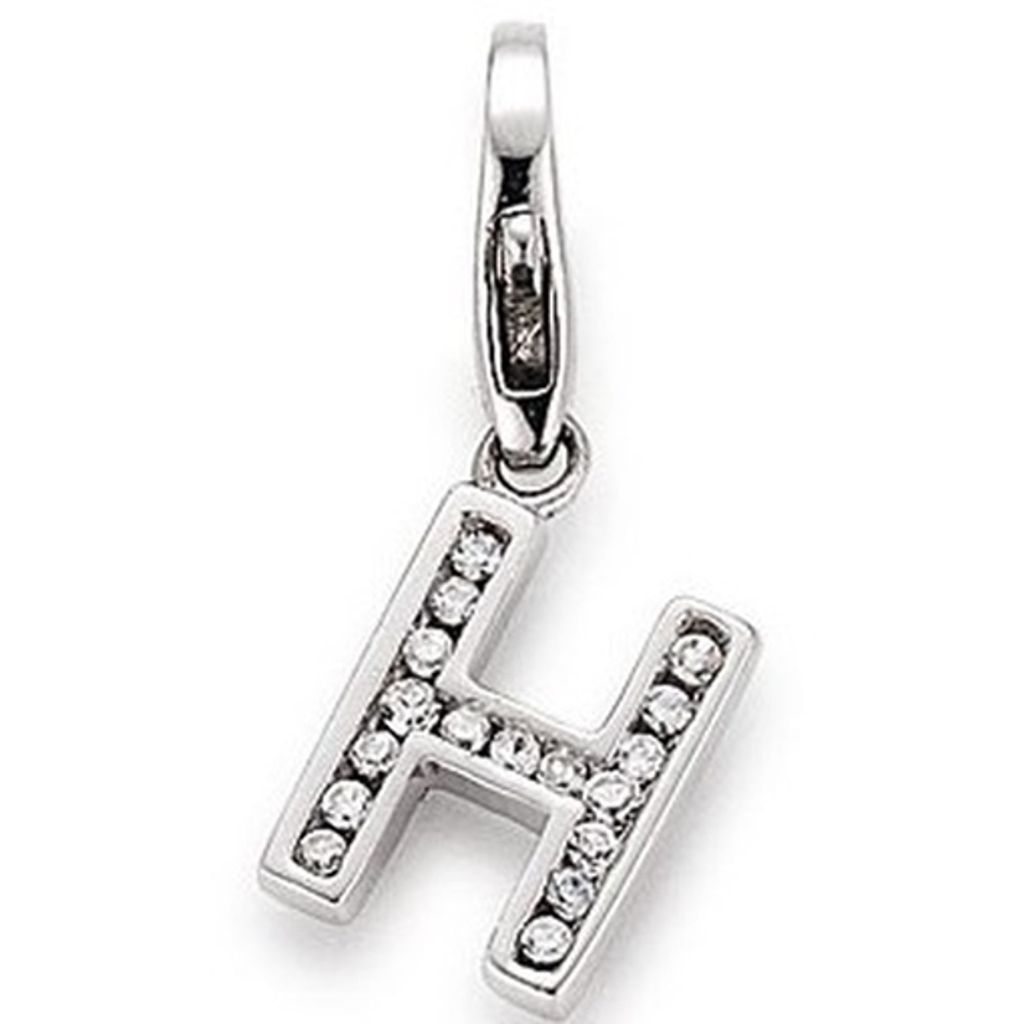 GOOIX GXC312 Charms Damen Charm Silber Buchstabe H Zirkonia weiß