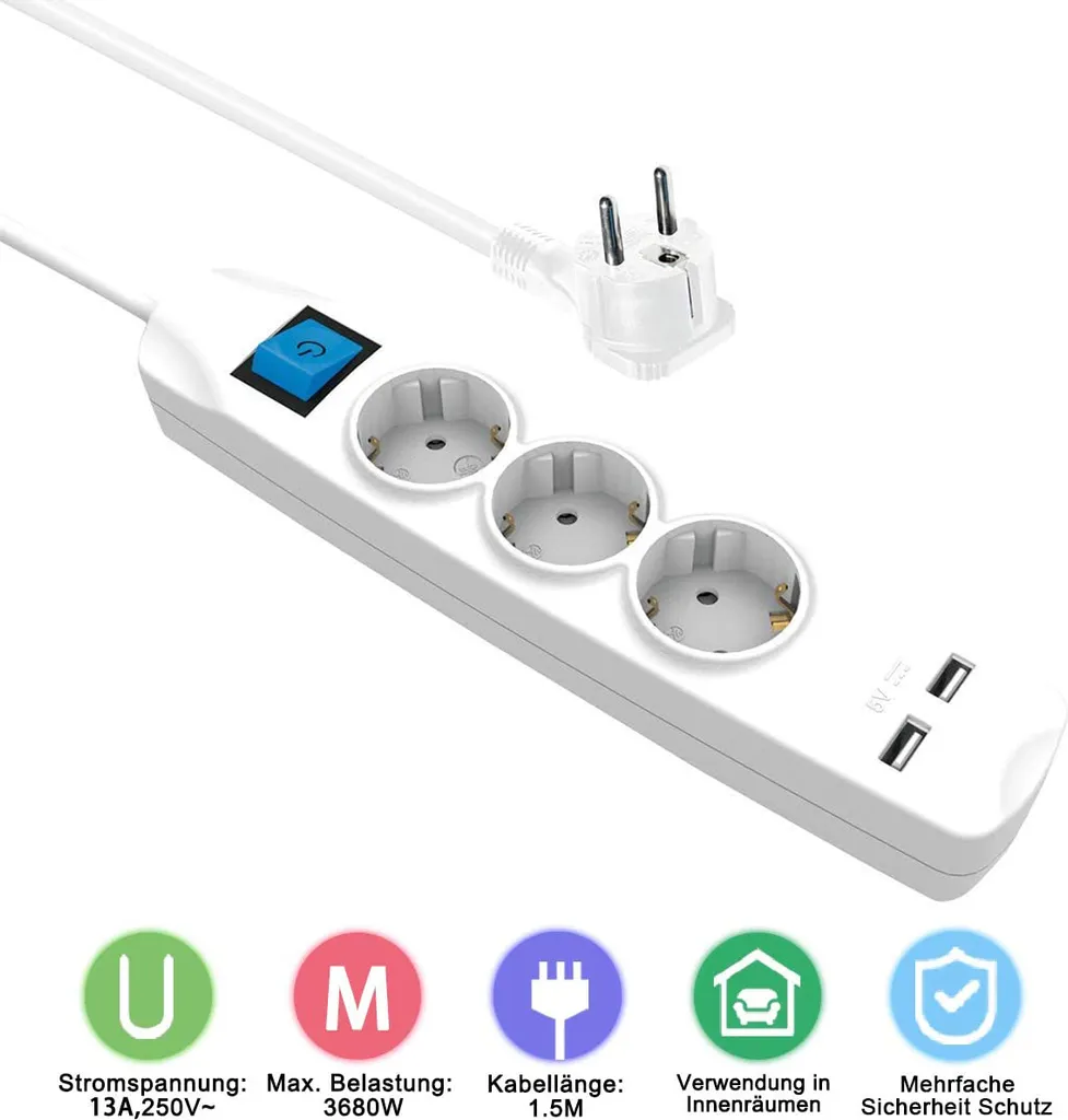 Multiprise 3680W Orsem pour éviter le manque de prises et de câbles