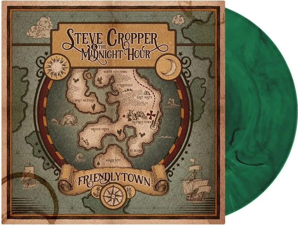Steve Cropper Friendlytown LP Vert Marbré Édition Limitée Transparente