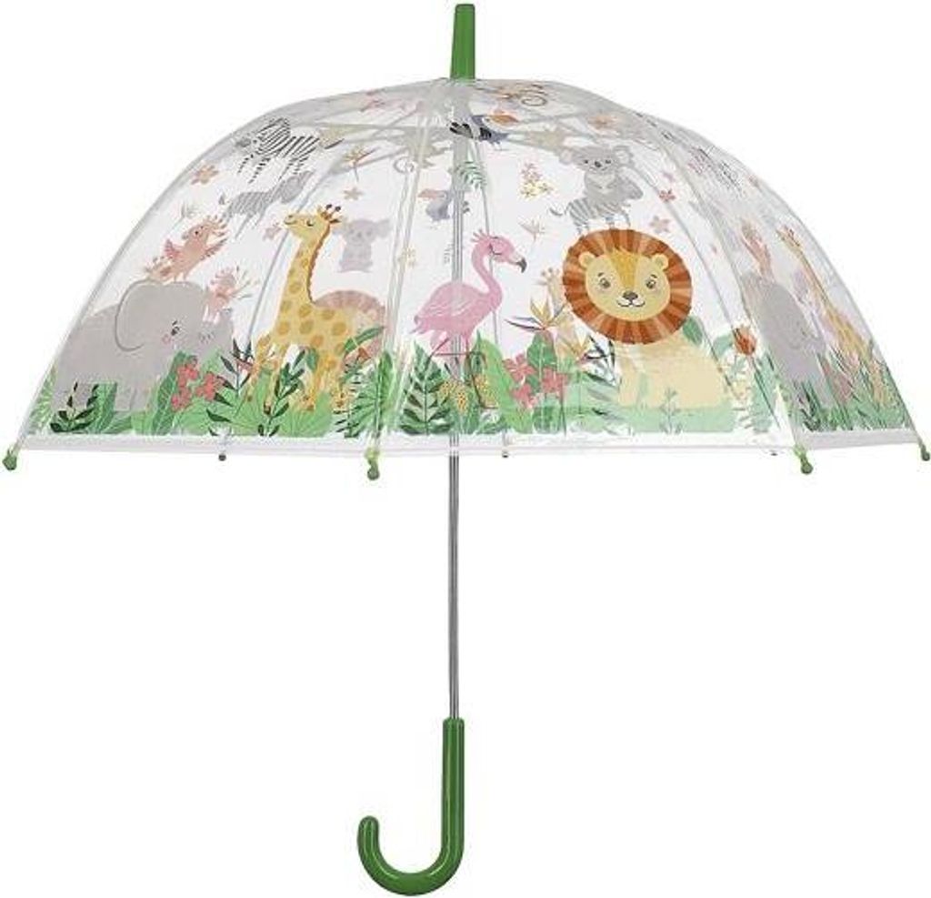 ESSCHERT DESIGN Kinderschirm transparent Dschungel Produktbild 