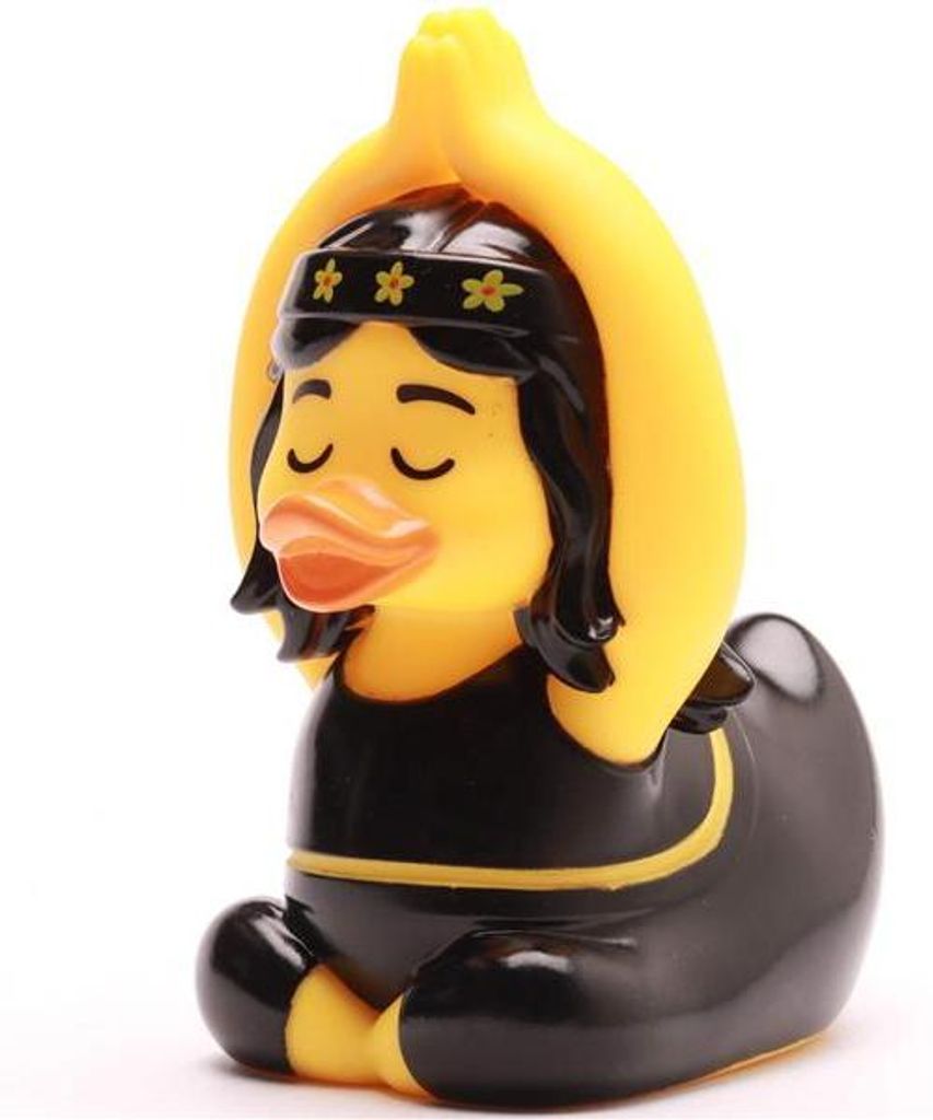 Badeente Serenity Duck schwarze Kleidung Vinyl 12 cm Quietscheente