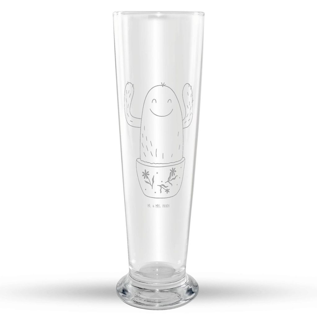Mr. & Mrs. Panda Weizenbier Glas Kaktus Happy - Transparent - Geschenk, Mutter, Weizen, Bier, Mr Mrs Weizenglas, Freundin, Ausbildung, Spruch, Bier...