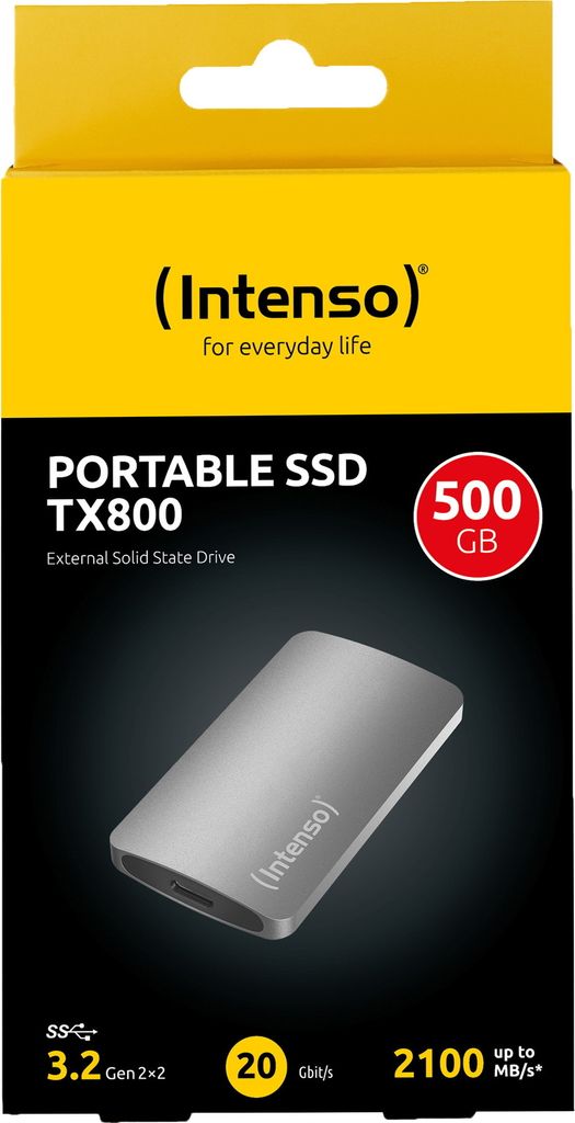 Intenso SSD externe Festplatte TX800 1,8 Zoll 500GB Typ C Produktbild 