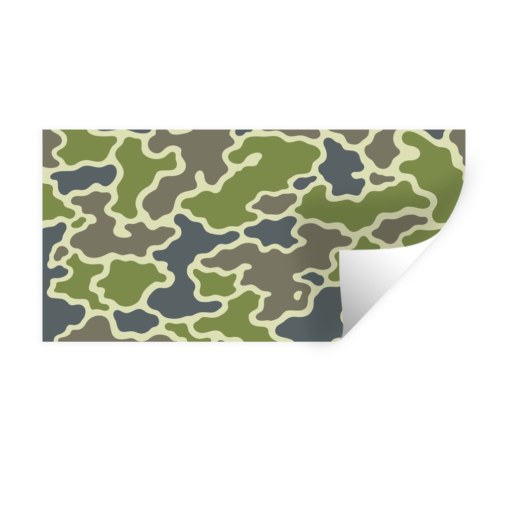 MuchoWow Wandtattoo Wandsticker Wandaufkleber Grünes Camouflage-Muster 120x60 cm Selbstklebend und Repositionierbar - Sticker - Dekorfolie