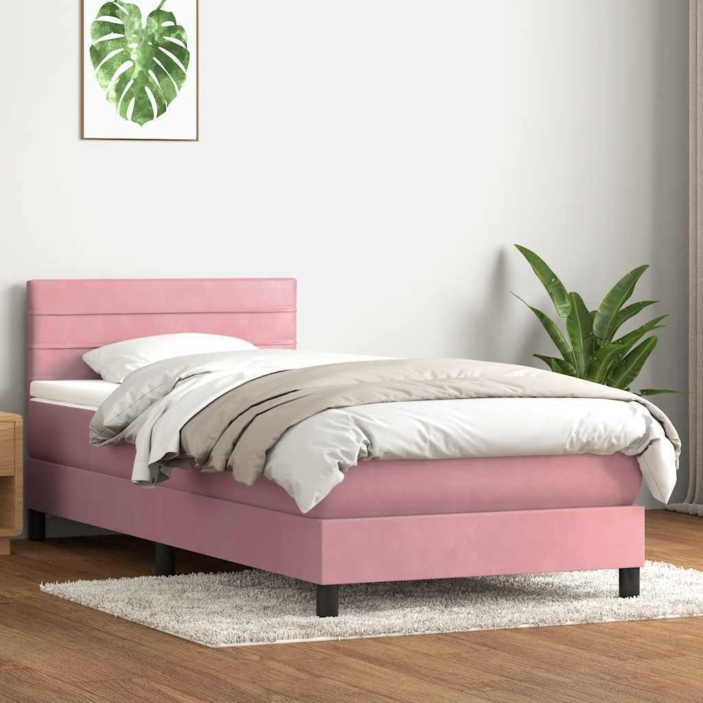 Boxspringbett mit Matratze Rosa 90x210 cm Samt ,Klassische Betten 2025
