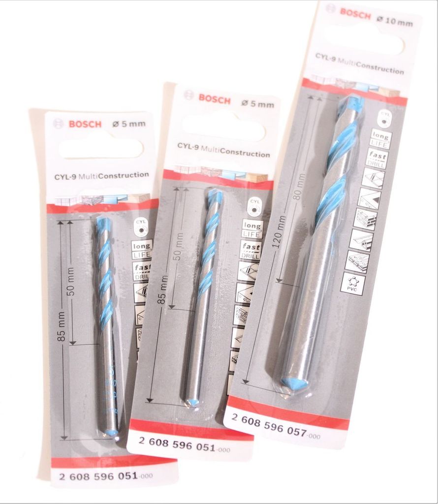 BOSCH Spiralbohrer Set 3-tlg. CYL-9 Multi Co...