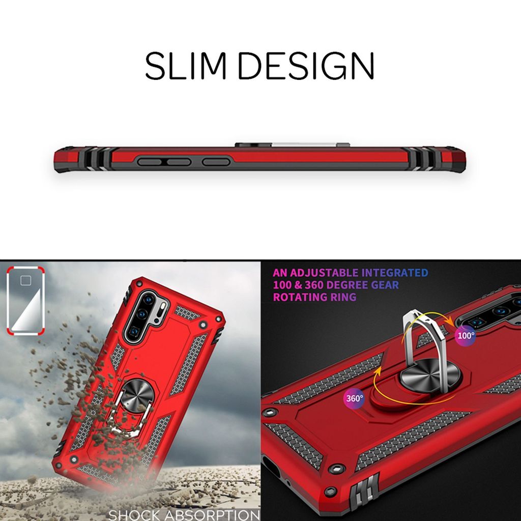 Custodia protettiva per Huawei P30 Pro, in silicone TPU, ultra sottile, con anello a 360 gradi, supporto per dita, supporto magnetico per auto, resistente agli urti (oro