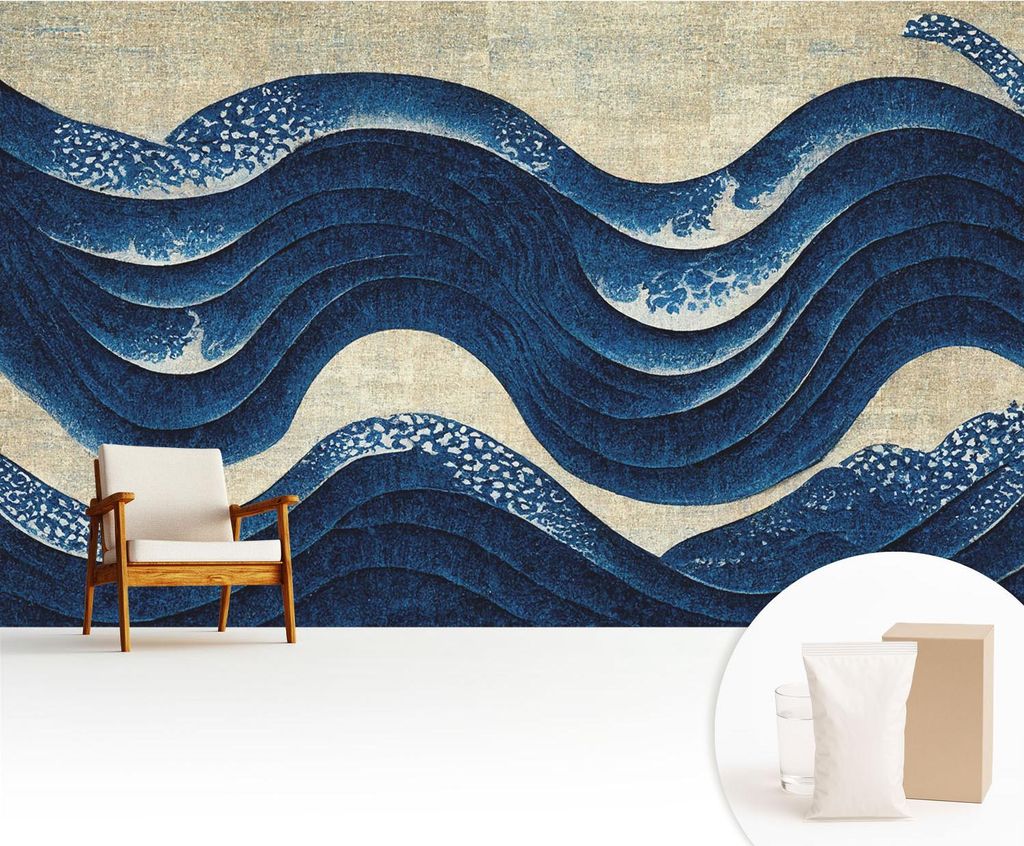 Fototapete - 416x254 cm - Tapete - Wandtapete - Wandbilder - Dekofolie - Tapete Folie - Wand - Dekoration - Wohnzimmer - Ozeanische Formen