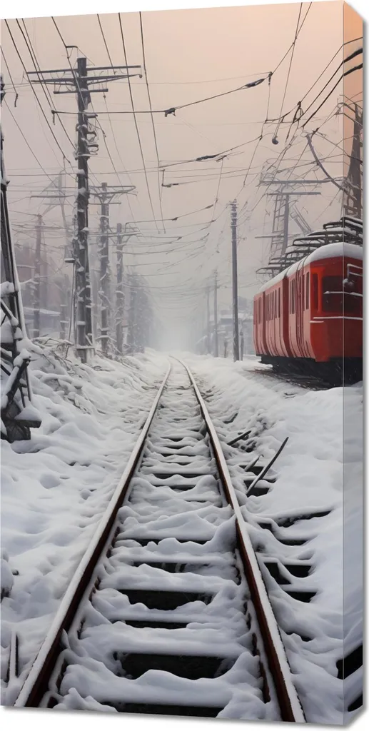 Habillage mur vide avec Image Voyage sur les rails 50x100 cm elegante