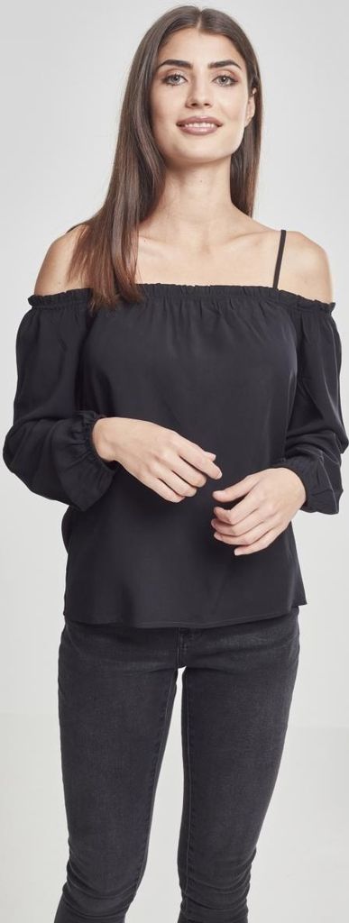 Urban Classics Langarmshirt Damen Ladies Cold Shoulder Produktbild 