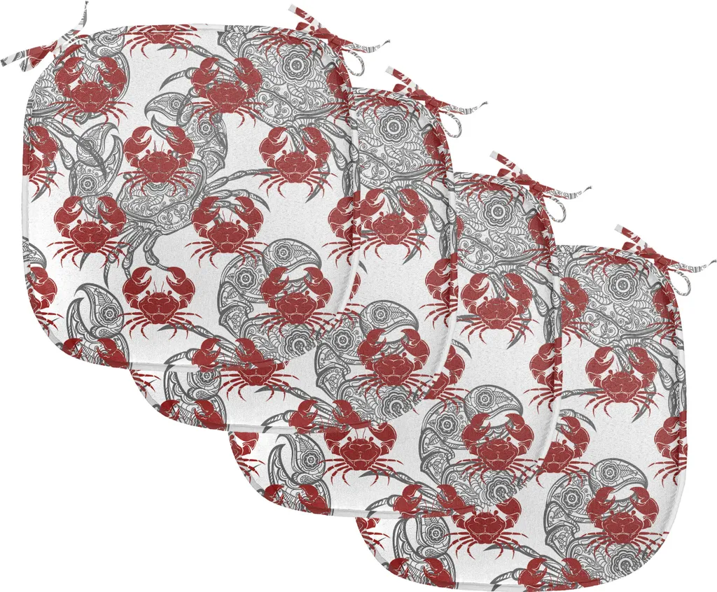 ABAKUHAUS Lot de 4 Coussins de Chaise Crab 40x40cm Imperméables Rubis
