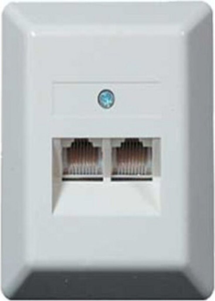 kabelbude KB74230-02, 2 x RJ-45, 2P, Beige, Kunststoff, Universal