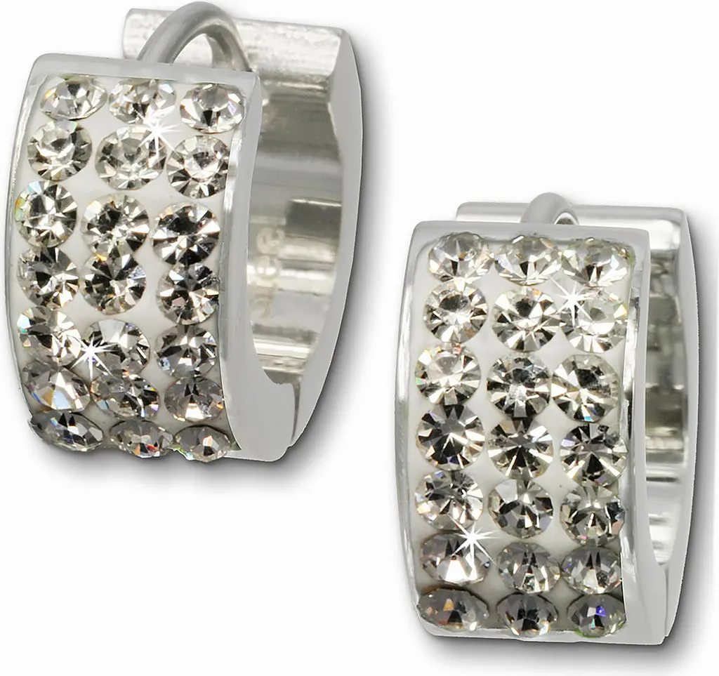 Orecchini Cerchio Amello Argento Zirconi ESOS01W | Trend Donna 2026