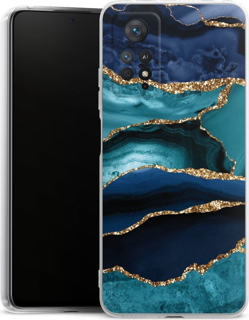 DeinDesign Handyhülle für Xiaomi Redmi Note 11 Pro 5G Silikon Hülle Case Smartphone Schutzhülle Glitzer Look Marmor Trends