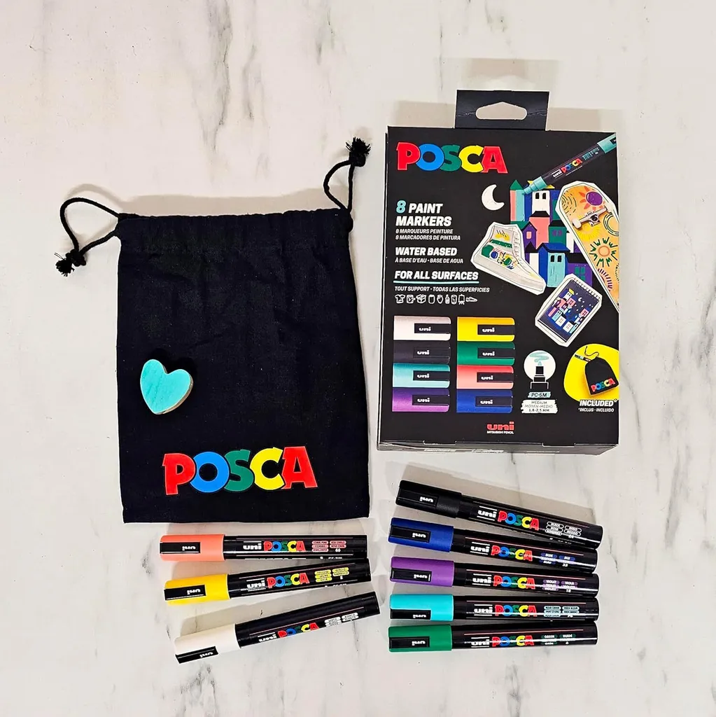 POSCA PC-5M Pennarelli Per Pittura Artistica, Punta A Proiettile 1.8-2.5mm, Inchiostro Nero Coprente, Confezione Da 2