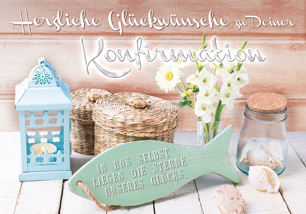 Konfirmation  Glückwunschkarte im Format 115 x 17cm mit Produktbild 