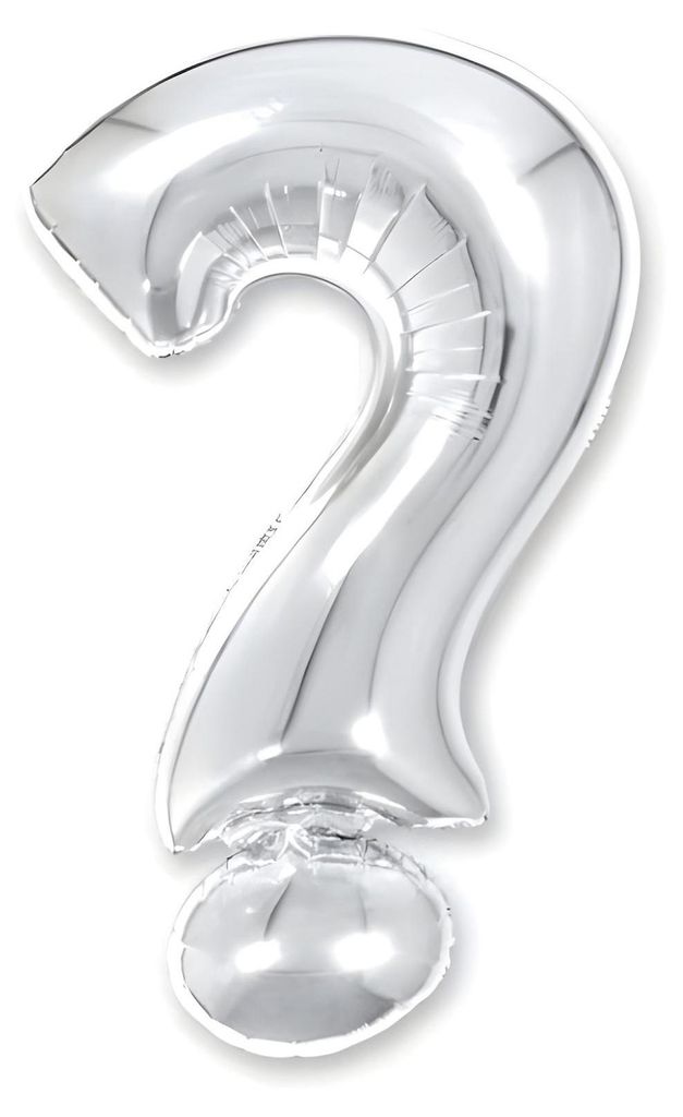 Folienballon Fragezeichen ? , silber, ca. 40 cm, für Produktbild 