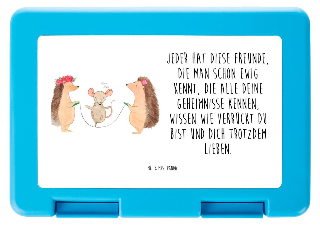 Mr. & Mrs. Panda Bento Box Igel Seilhüpfen - Weiß - Geschenk, Maus, Essensdose, Seilspringen, Lunchbox, Tiere, Snackbox, Bentobox, Jausenbox, Kin...