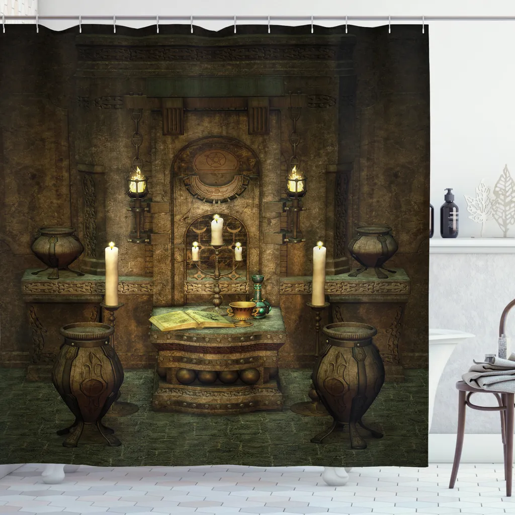 Rideau de Douche Antibactérien Gothique 175x240cm contre la Moisissure