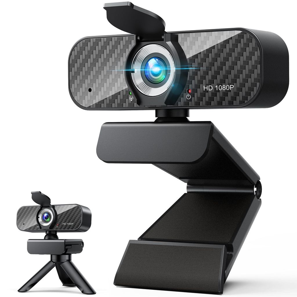1080P Full HD Webcam,USB Webcam,Full HD-Webcam,mit mikrofon und Stativ Full HD-Webcam WLAN (Wi-Fi), Mini Plug and Play für Desktop & Notebook