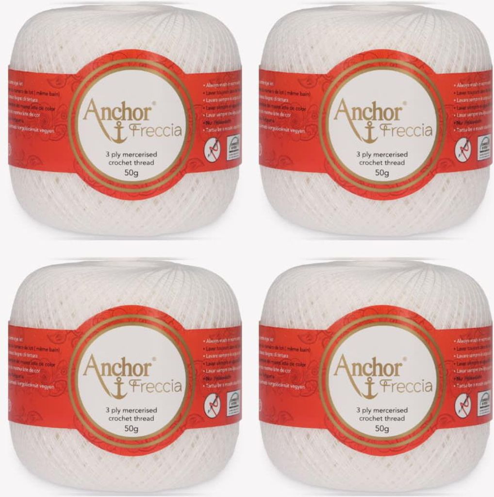 4 pelotes d'Anchor Freccia 25 – Fil de coton extra-fin pour Image du produit 