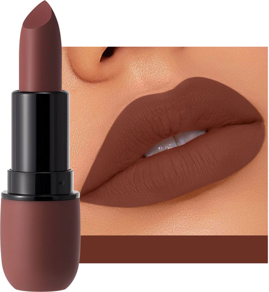Lippenstift, wasserfest, antihaftbeschichtet, wischfest, verkrustet nicht, verblasst nicht, matte Textur, lang anhaltender Samt-Lippenstift, Kosmet...