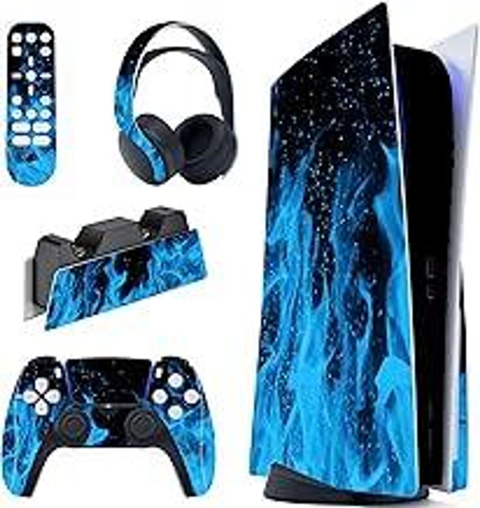 PlayVital Skin für ps5 Konsole Regular Edition,Aufkleber Vinyl-Skin Stickers Schutzfolie Folie für PS5 Konsole,Controller,Ladestation, Headset,Me...