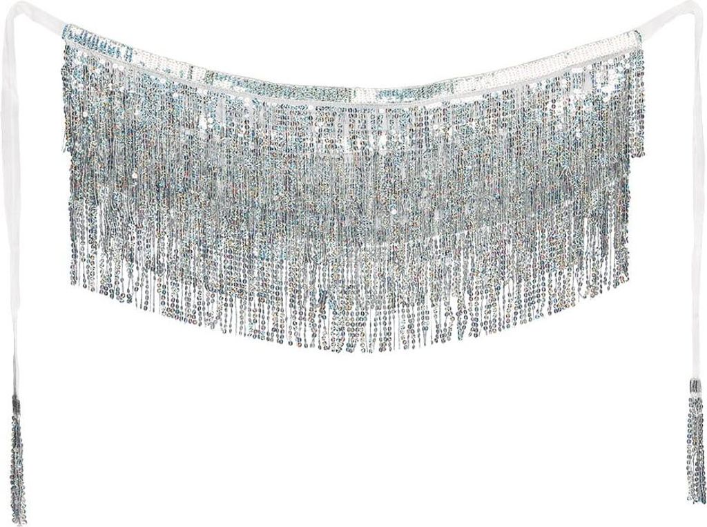 Silberner Hüftschal mit Pailletten