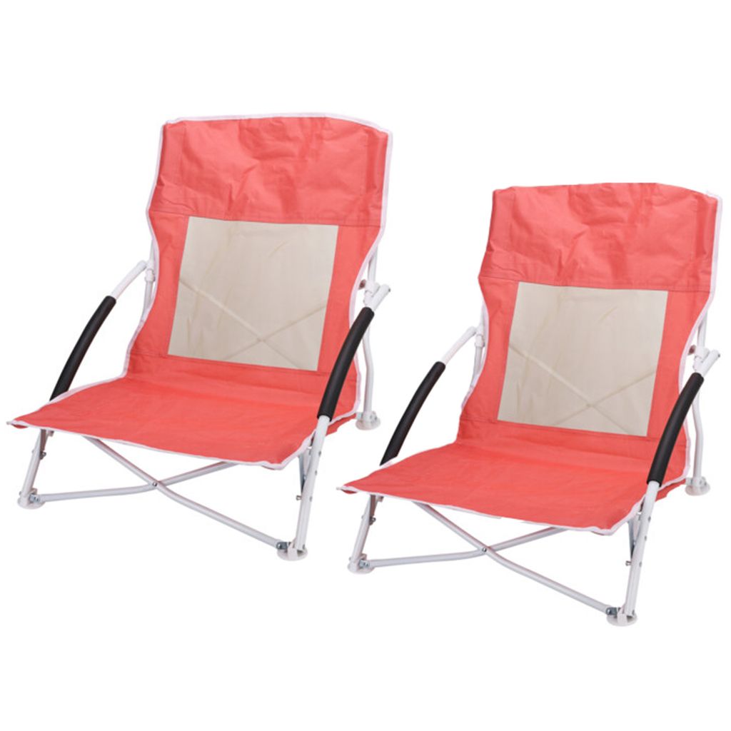 2x Strandstuhl Faltstuhl Campingstuhl 64x53x63cm Rot Produktbild 