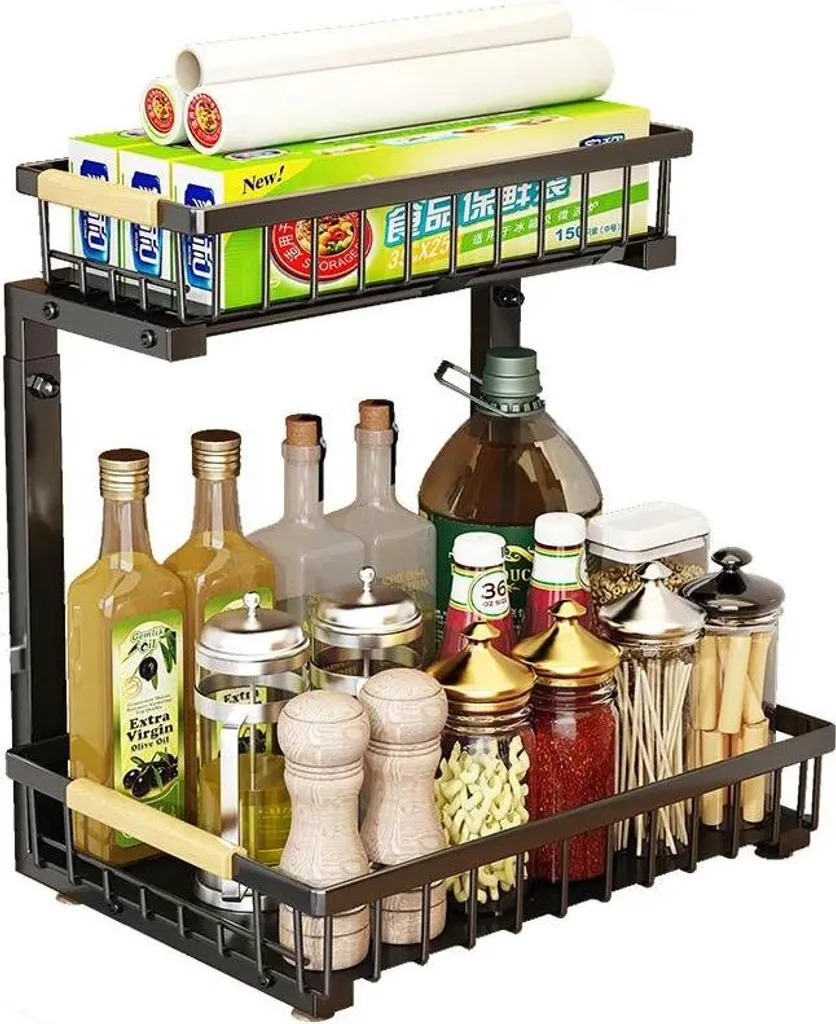 Organizer Cucina e Bagno Nero: Design Estraibile per Tutta la Famiglia