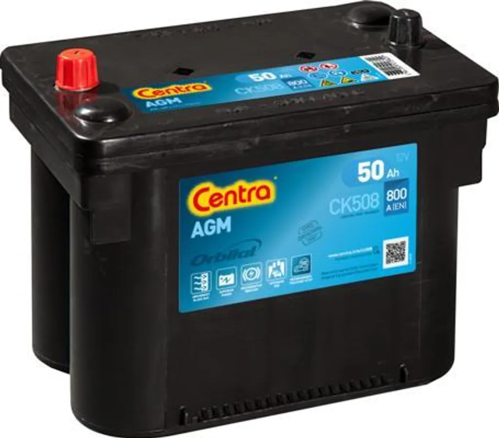 Batterie AGM CENTRA CK508 robuste compatible avec Fiat Freemont et Jeep