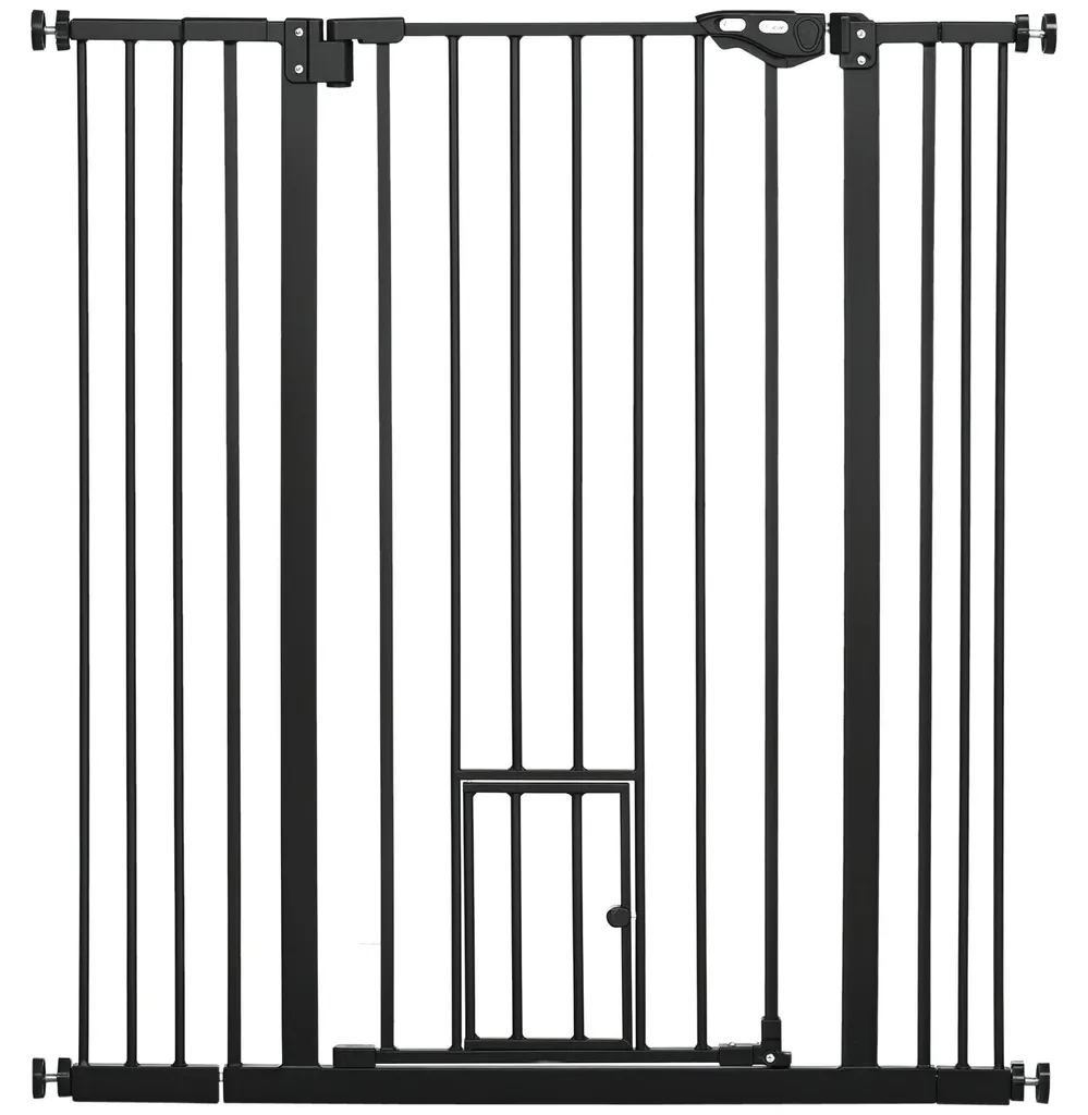 Barrière escalier pour chiens 104 cm avec porte à fermeture facile