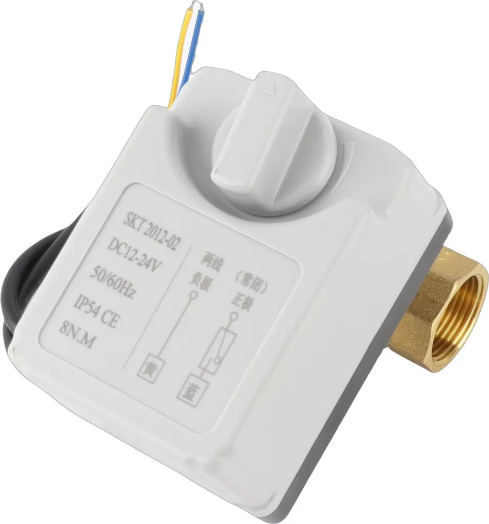 Vanne à bille motorisée DN20 2 voies NC 12V-24V DC Commande Manuelle - 8
