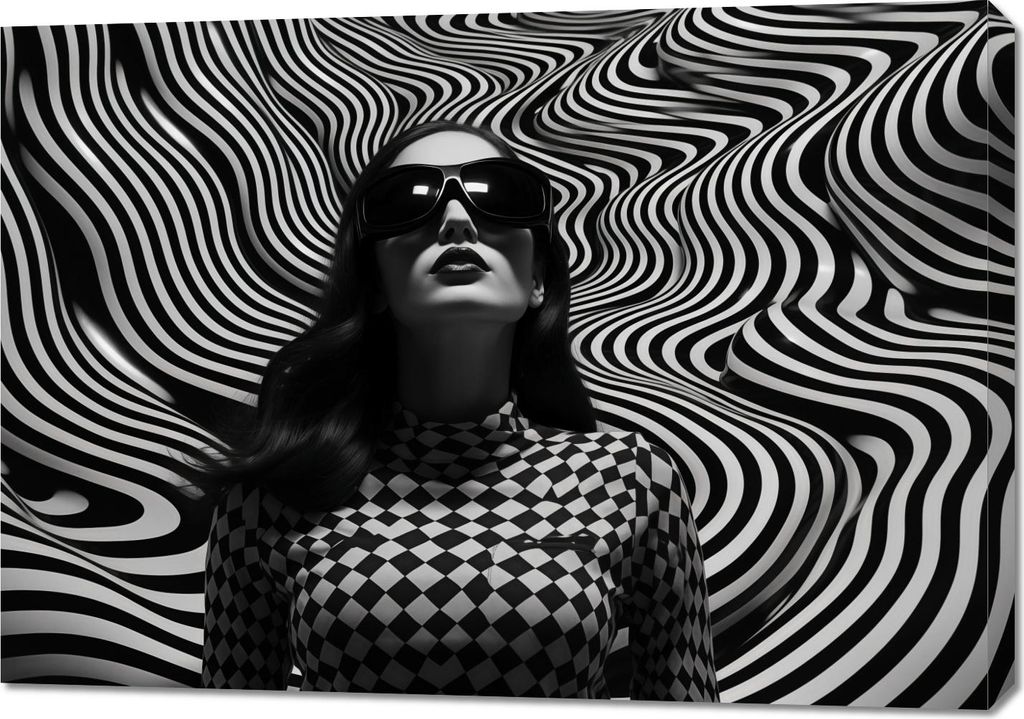 Bild 100x70cm Kontrast durch Schwarze Brille