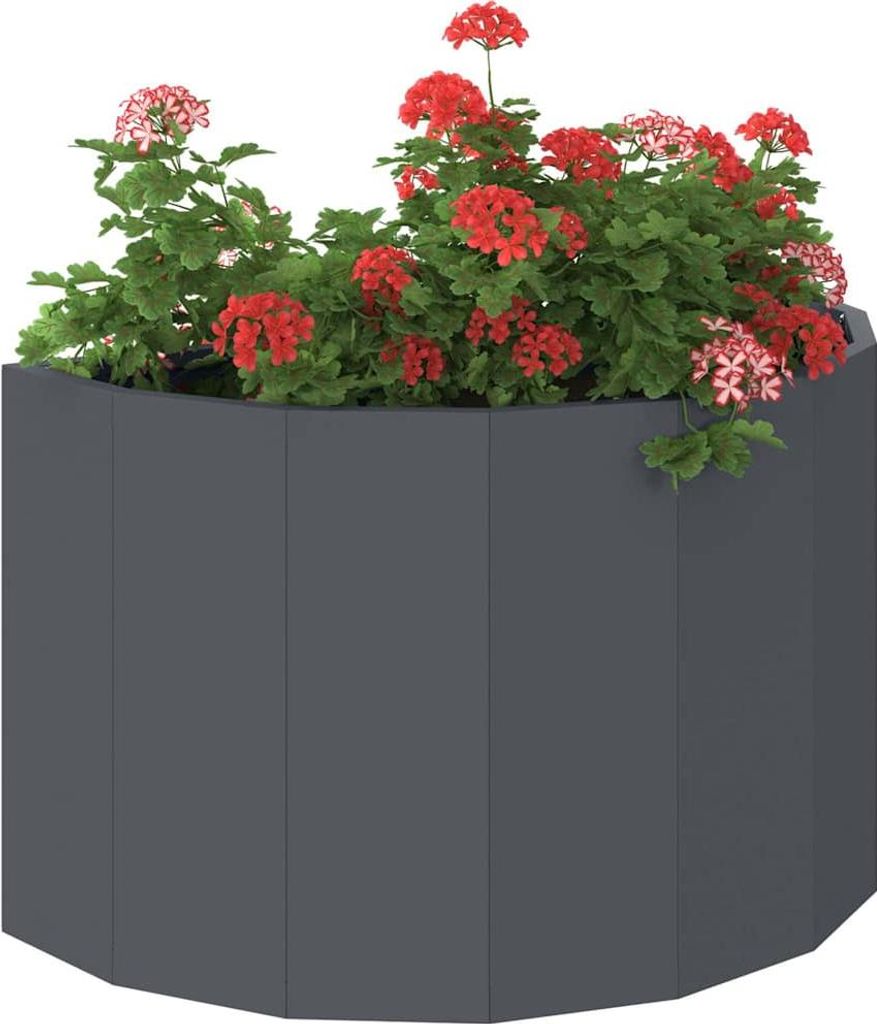 "Winter Sale" Pflanzkübel Anthrazit 60 x 30 x 35cm Stahl - clorisNeu228027 - Beete