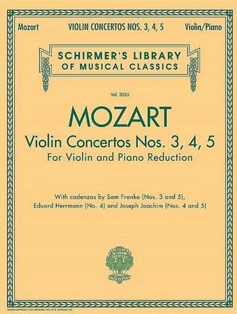 Amadeus Mozart, W: Violinkonzerte Nr. 3, 4, 5