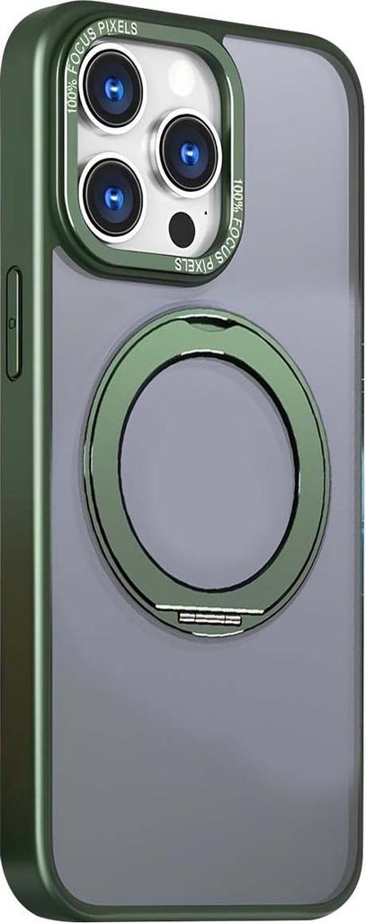 Jaym, MagSafe Hülle iPhone 16 mit Drehbarem Ringhalter, Grün