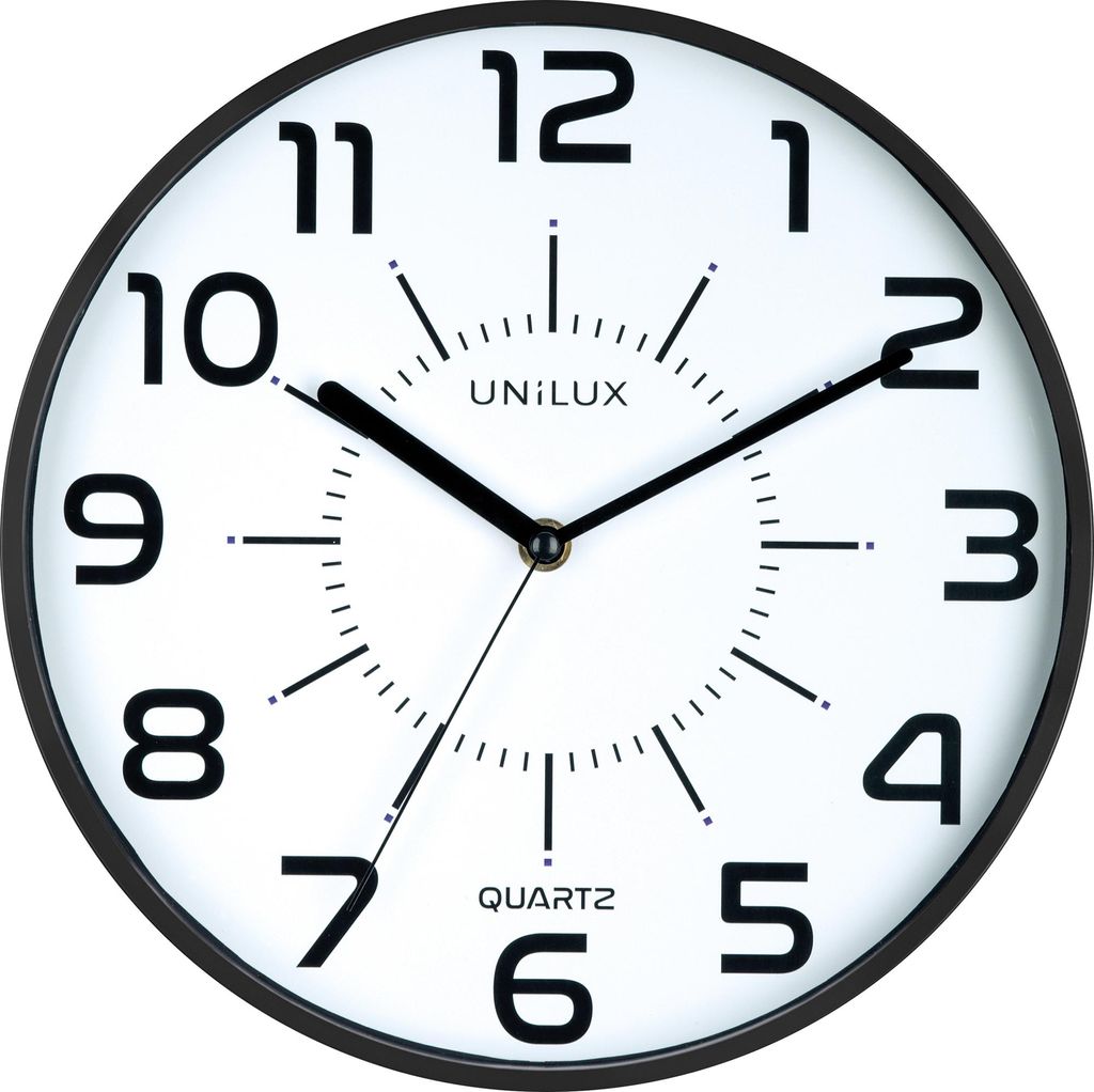 Unilux Wanduhr POP BLACK 400094281+Batterien schwarz Produktbild 