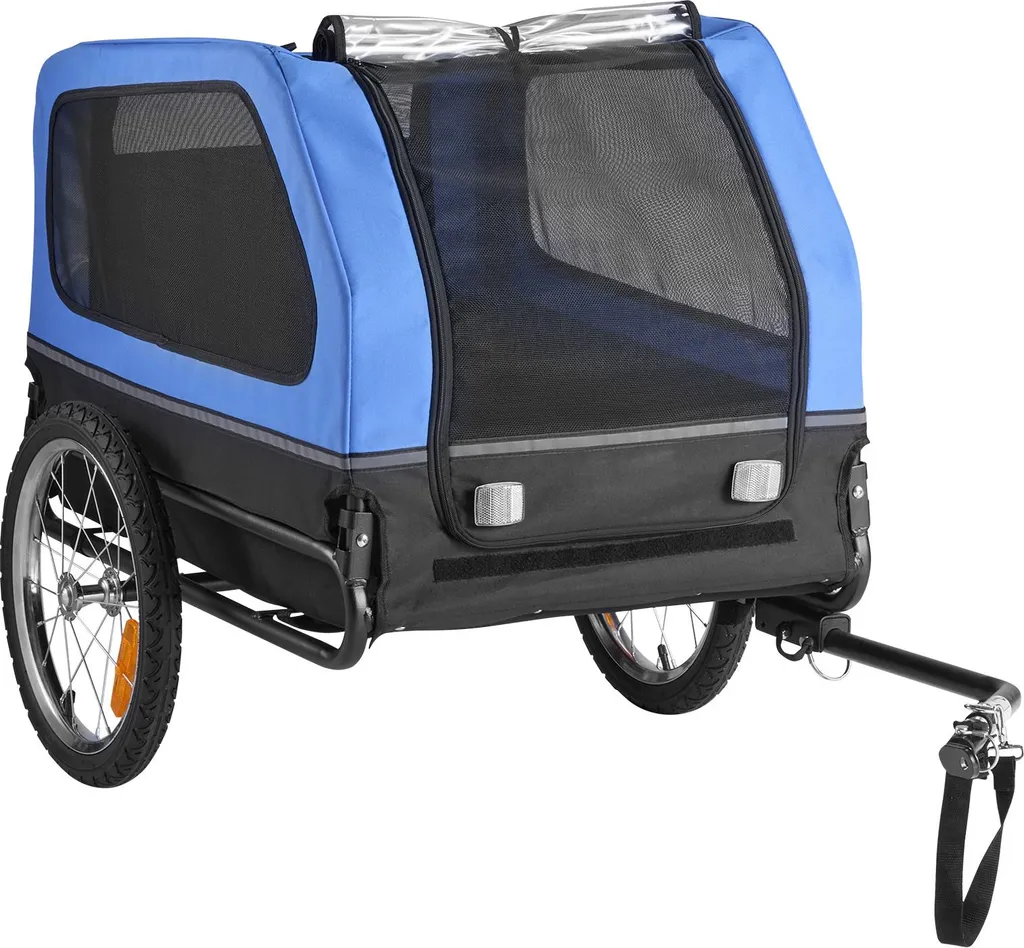 Remorque vélo chien pliable 132cm avec attelage universel et laisse interne