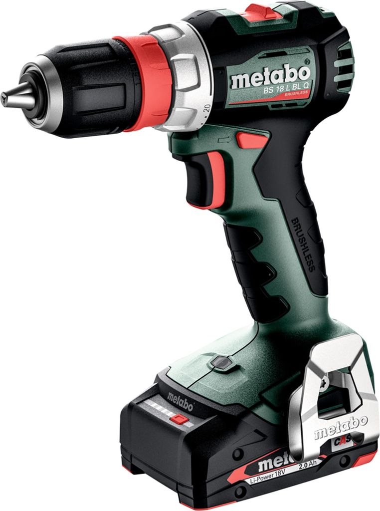 Metabo Akku-Bohrschrauber BS 18 L BL Q, incl. 2x Akku Li-Power 2 Ah, Ladegerät, Zubehör, metaBOX