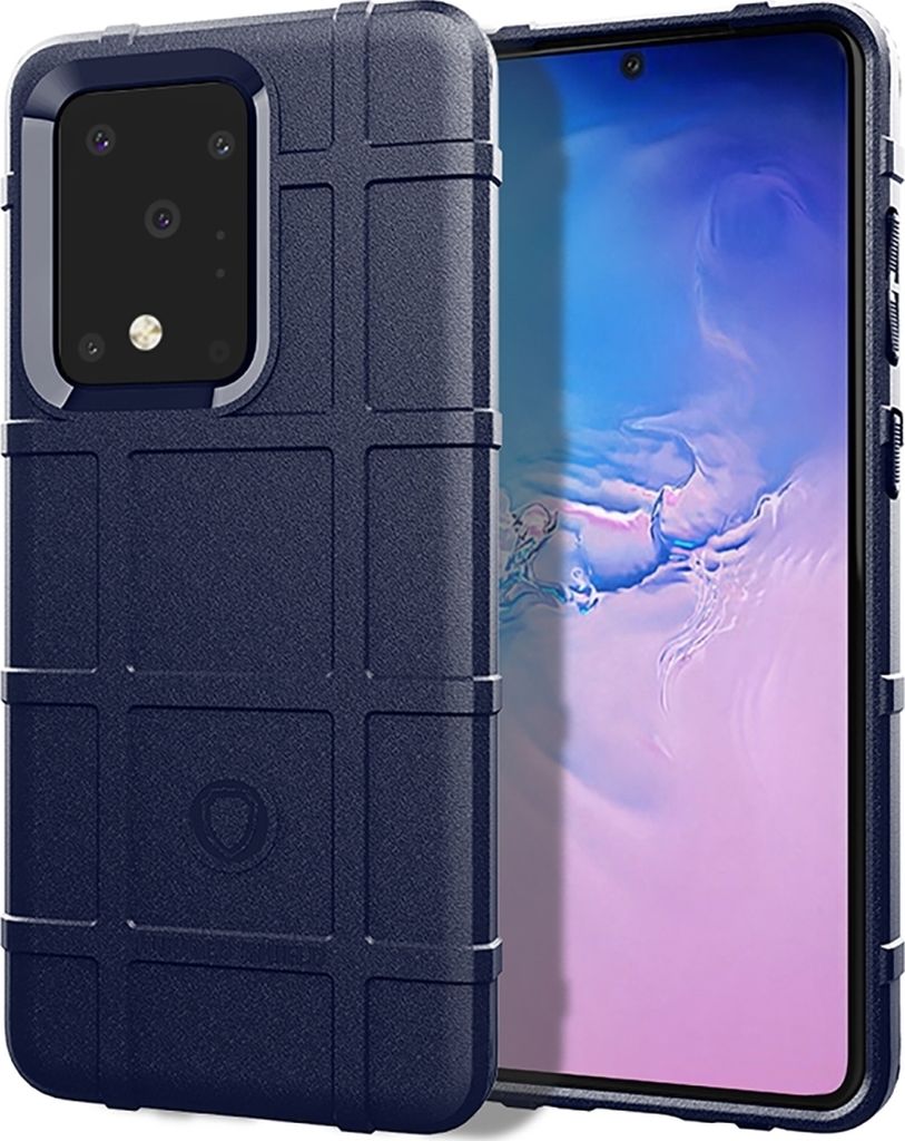 Mobigear Rugged Shield Samsung Galaxy Note 20 Hülle Flexibles TPU Backcover Stoßfest - Blau