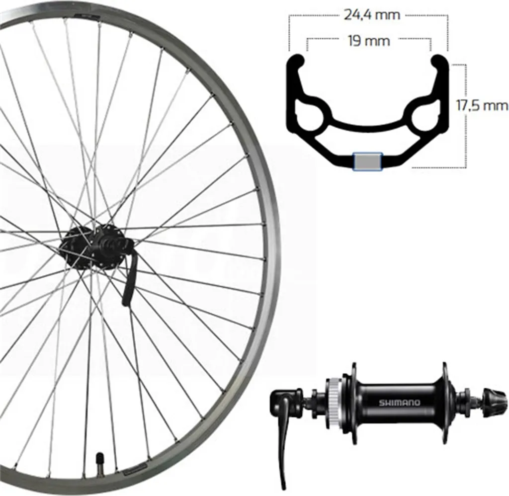 Roue Roland 26" argent DE ZAC 19 aluminium avec blocage rapide pro