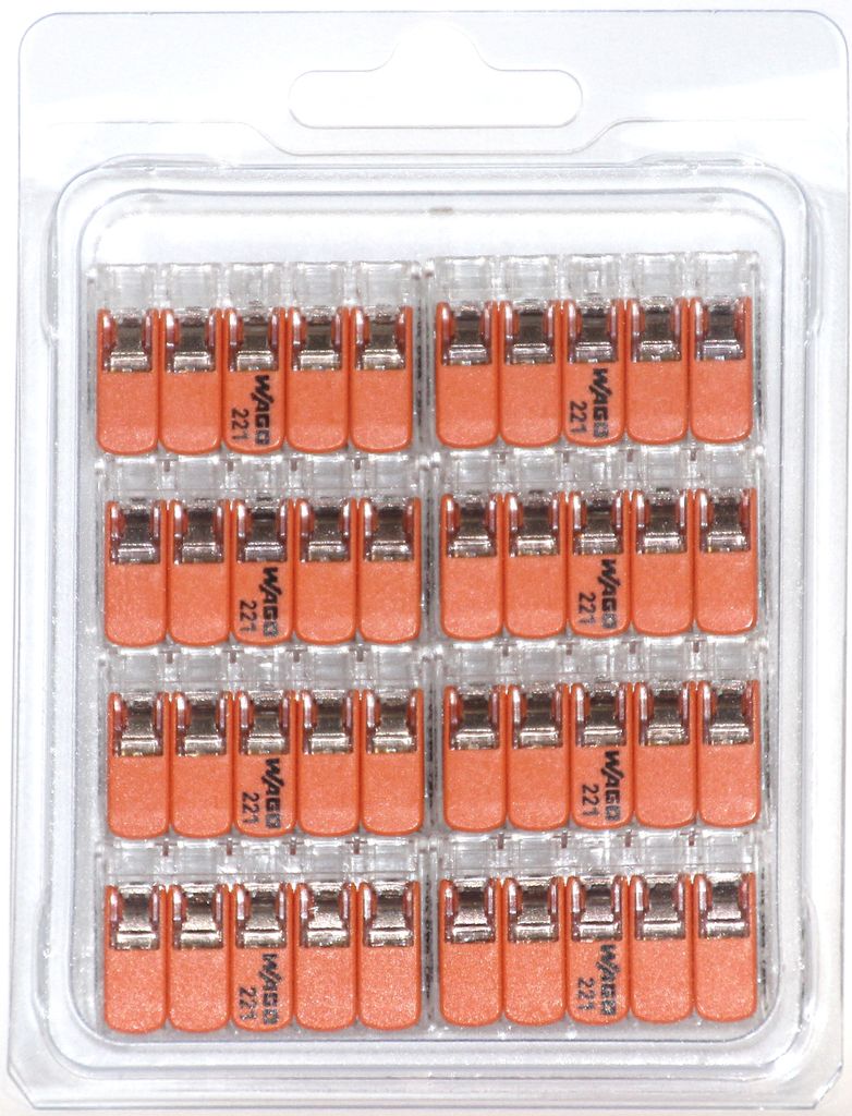 Wago 221-6 Klemmen 8x 221-615 - Kabel Draht Verbinder in der wiederverschließbaren Box - Original WAGO