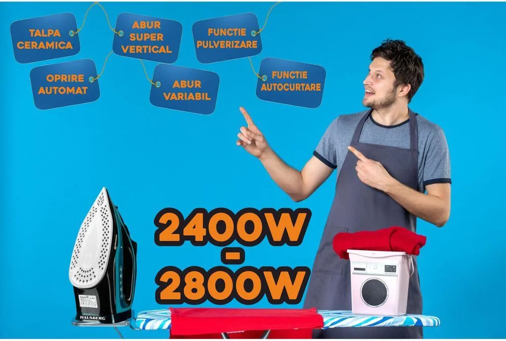 Fer à Repasser Puissant pour Linge Difficile Hausberg 300ml Noir Vert